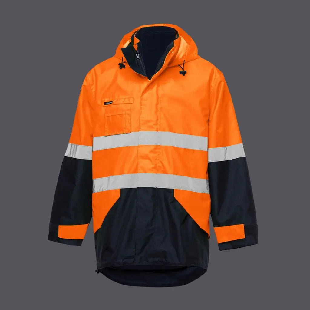 KingGee 4 In 1 Waterproof Wet Weather Jacket K55300 Metro Workwear.